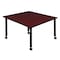 Regency Square Mobile Tables, 48 W, 48 L, 23-34 H, Wood, Metal, Mahogany TB4848MHAPCBK - alternate 6